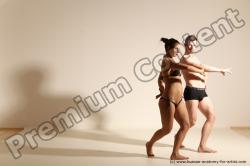 Swimsuit Woman - Man White Athletic Dancing Dynamic poses Academic